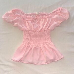 Pink Ultra Flirt Ruffled Top- Size: Small